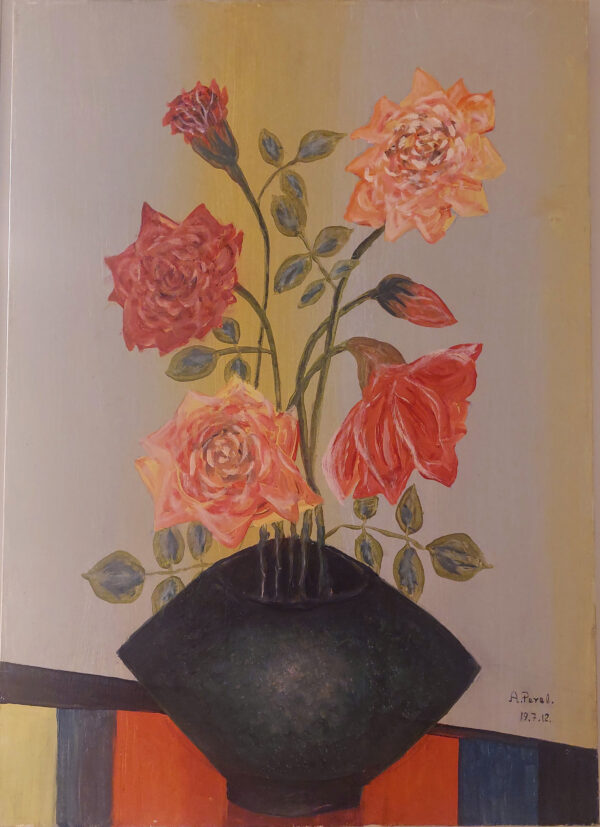 Roses. Arie Perelman. Oil on Canvas.
